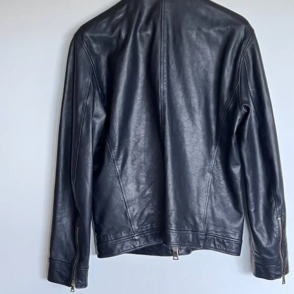 John Varvatos York Leather Jacket. size EU 48 USA 38.
